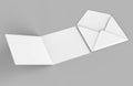 Blank white realistic baronial envelopes mock up. 3d rendering illustration. Royalty Free Stock Photo