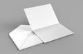 Blank white realistic baronial envelopes mock up. 3d rendering illustration. Royalty Free Stock Photo