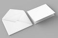 Blank white realistic baronial envelopes mock up. 3d rendering illustration. Royalty Free Stock Photo