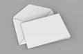 Blank white realistic baronial envelopes mock up. 3d rendering illustration. Royalty Free Stock Photo