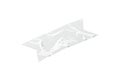 Blank white rectangle cut adhesive crumpled tape mockup, side view