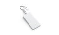 Blank white rectangle square earring mockup lying, side view Royalty Free Stock Photo