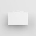 Blank white rectangular advertising PVC shelf Wobbler, mockup of plastic shelf dangler for shopping centres Royalty Free Stock Photo