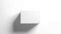 Blank White Rectangular Box Casting Shadow on White Background empty Royalty Free Stock Photo