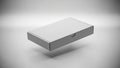 Blank White Rectangular Box Mockup Floating on Grey Background Royalty Free Stock Photo
