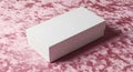 Blank White Rectangular Box on Pink Fabric Mockup Template Royalty Free Stock Photo