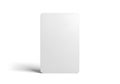 Blank white rectangular card casting a subtle shadow on a white background Royalty Free Stock Photo