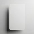 A blank white rectangular card casting a subtle shadow isolated on white background Royalty Free Stock Photo