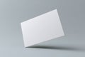 Blank white rectangular card mockup on gray background Royalty Free Stock Photo