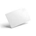 A blank white rectangular card or object casting a subtle shadow isolated on white background Royalty Free Stock Photo