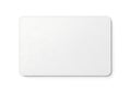Blank white rectangular card with rounded corners on a white background {Ai generated Royalty Free Stock Photo