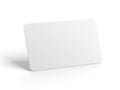 A blank white rectangular card standing upright against a white background Royalty Free Stock Photo