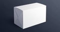 Blank White Rectangular Cardboard Box with Folded Corners on a Dark Gray Background Showing Packaging Mockup Template Royalty Free Stock Photo