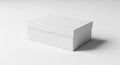 Blank White Rectangular Cardboard Box with Lid on a Light Gray Studio Background with Soft Shadow Royalty Free Stock Photo