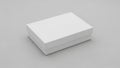 A blank white rectangular gift box sits closed on a neutral grey background, ready for customization Royalty Free Stock Photo
