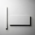 Blank white rectangular objects with shadows on a gray background for mockup and design purposes Royalty Free Stock Photo