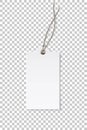 Blank white rectangular paper price tag isolated on transparent background Royalty Free Stock Photo