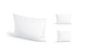 Blank white rectangular pillow mockup stand, different views