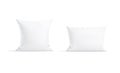 Blank white rectangular and square pillow mockup stand, front view
