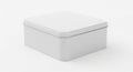 Blank White Rectangular Tin Box Mockup on Isolated Background Royalty Free Stock Photo