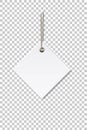 Blank white rhombus paper price tag isolated on transparent background Royalty Free Stock Photo