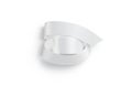 Blank white rolled silk ribbon mock up, top view