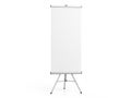 Blank white rolling standup board against white background Royalty Free Stock Photo