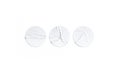 Blank white round adhesive sticker mockup set, isolated