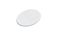 Blank white round embroidered patch mockup, side view