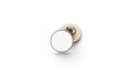 Blank white round gold lapel badge mockup