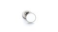 Blank white round silver lapel badge mockup stack,