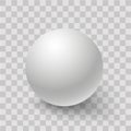 Blank of white round sphere or 3d ball. Vector