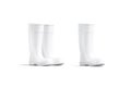 Blank white rubber wellington boot mockup, isolated