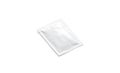 Blank white sachet packet mockup, isolated, side view