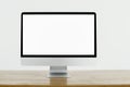 blank white screen computer display isolate on white background