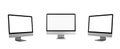 blank white screen computer display isolate on white background Royalty Free Stock Photo