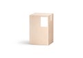 Blank white shipping label on craft box mockup, front view Royalty Free Stock Photo