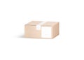 Blank white shipping label on craft box mockup, front view Royalty Free Stock Photo