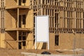 Blank White Sign In Front of New Apartment Construction Royalty Free Stock Photo