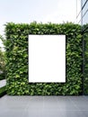 Blank white sign on a green living wall exterior green wall Royalty Free Stock Photo