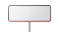 Blank White Sign with Red and Gray Trim on Pole Royalty Free Stock Photo