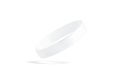 Blank white silicone wristband mock up, no gravity