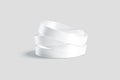 Blank white silicone wristband stack mockup, gray background Royalty Free Stock Photo