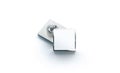 Blank white silver lapel badge mock ups stack Royalty Free Stock Photo
