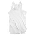 Blank white sleeveless T-shirt isolated on white background, for your design mockup for print.