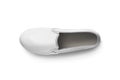 Blank white slip-on shoe design mockup, top view, clipping path,