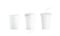 Blank white small paper cup with and without lid mockup