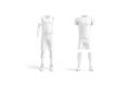 Blank white soccer and basketball uniform mockup, front view