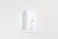 Blank white soccer shorts mockup, side view, gray background Royalty Free Stock Photo