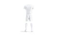 Blank white soccer uniform with t-shirt, short, socks, boots mockup